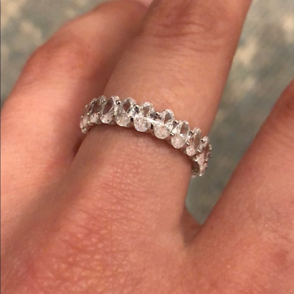 White sapphire infinity ring